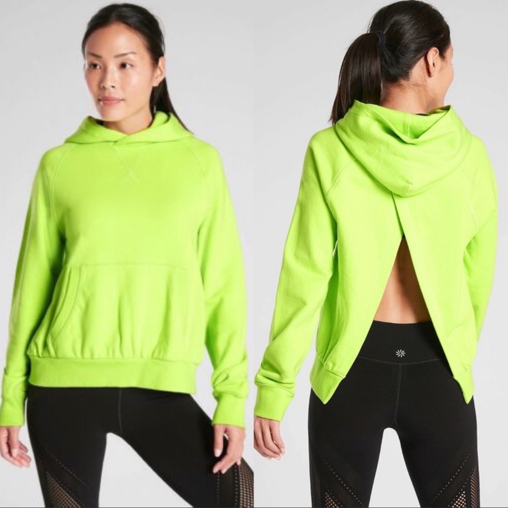 Athleta Neon Green Open-Back Hoodie